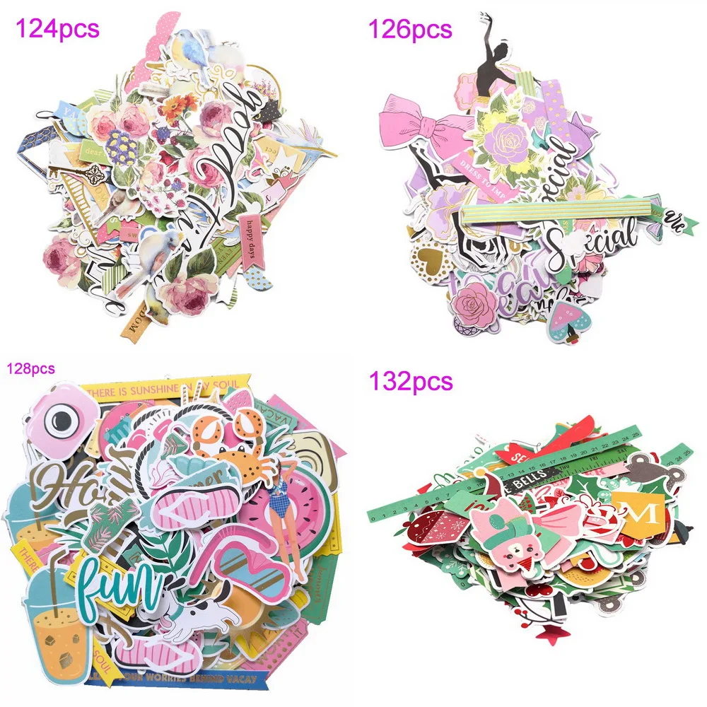 Creative Path 124pc Paper Diecuts Ephemera Shapes Embellishments Foil Christmas Craft Scrapbooking Cardmaking Journal Decoration