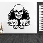 Наклейки на стену с изображением скелета Vape Life, виниловые наклейки на стену, логотип магазина Vape, украшение A001721