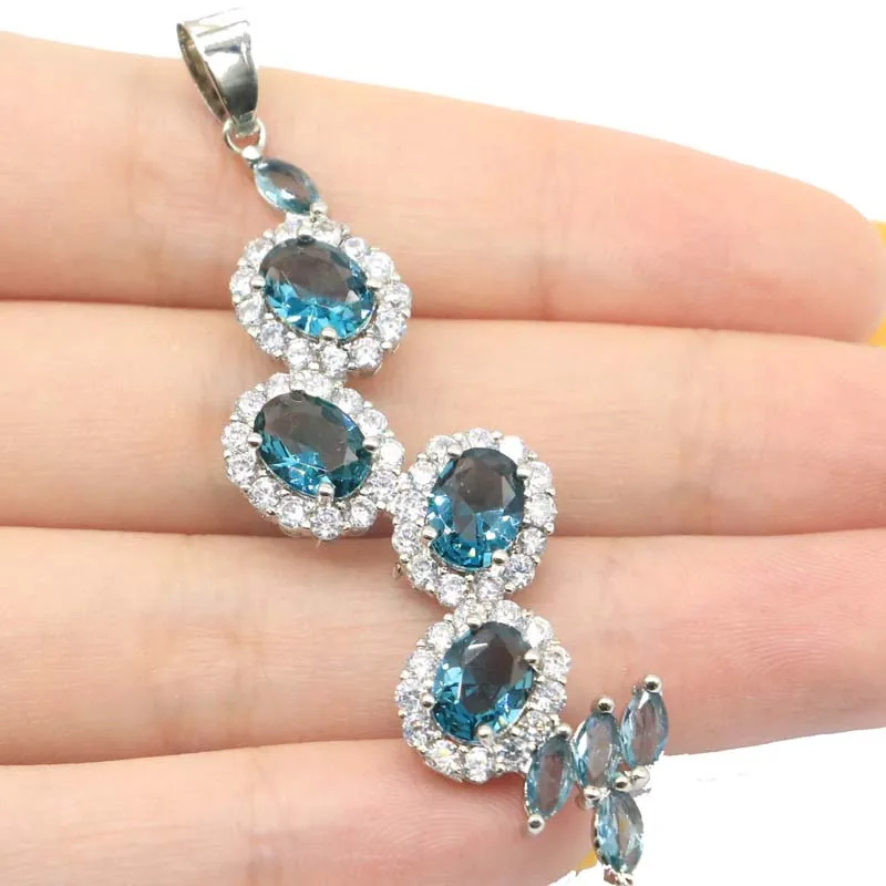 65x18 мм Удивительные длинные большой розовый морганитом Лондон Голубой топаз CZ