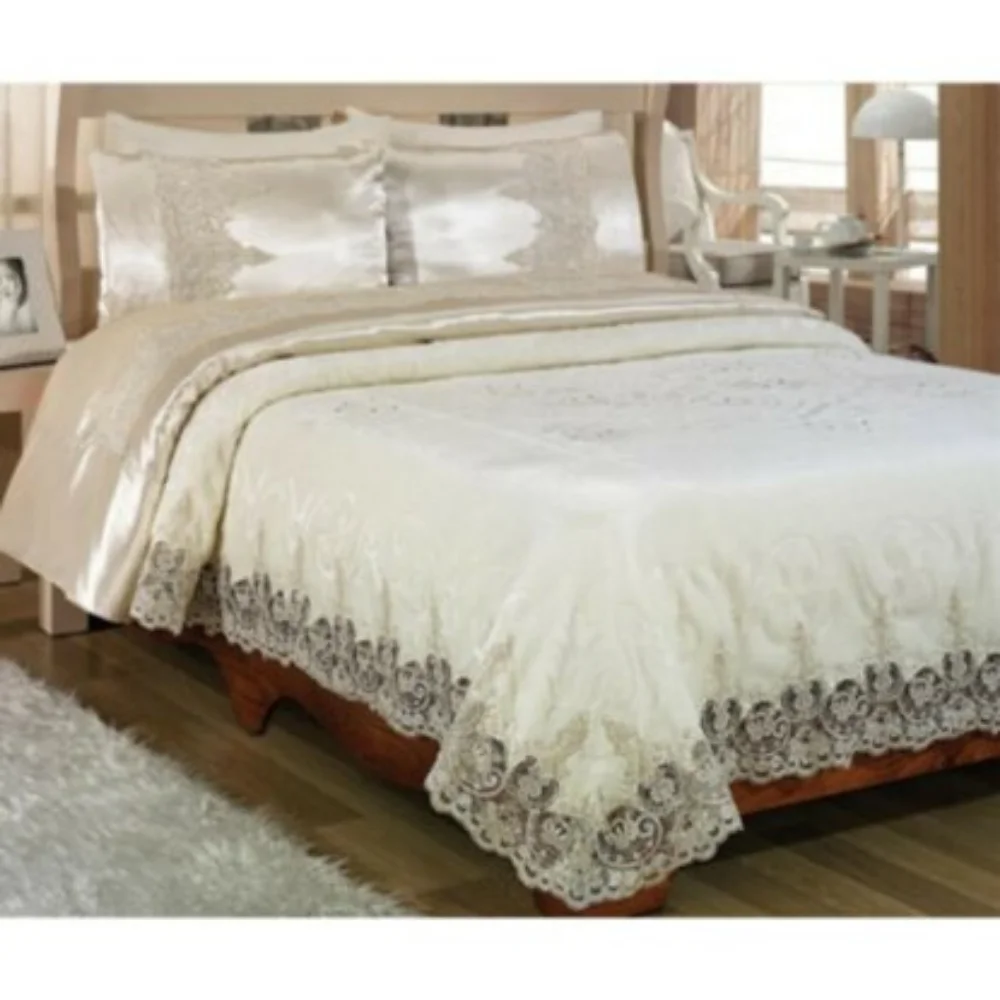 

ZEBRA CASA GLORIA FRENCH LACE THICK AND SOFT BLANKET AND COTTON SATIN DUVET COVER SET BED SHEET PILLOW CASE