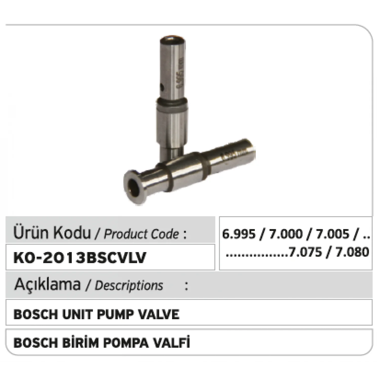 10 шт. КЛАПАН НАСОСА 7.010 mm for Bosch (Mercedes Scania DAF Volvo Iveco) Electronic unit pump EUP control valve | Автомобили