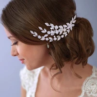 stonefans luxury leaf rhinestone hair combs hair accessories for women fashion flower bridal hair piece wedding headpiece tiara