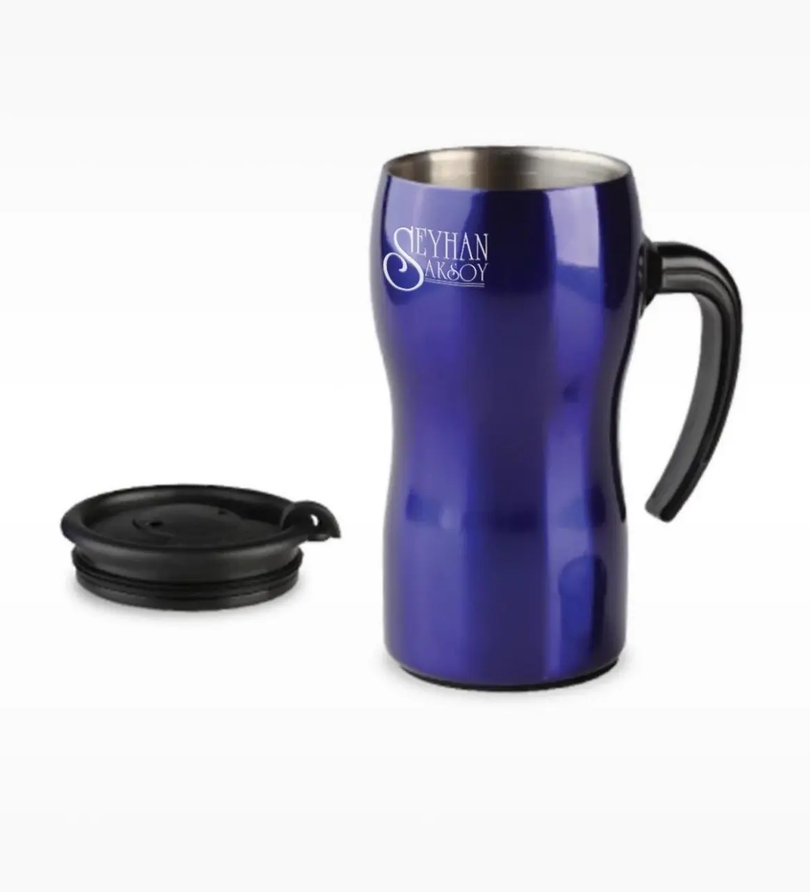 

Personalized Blue Thermos Mug Cup