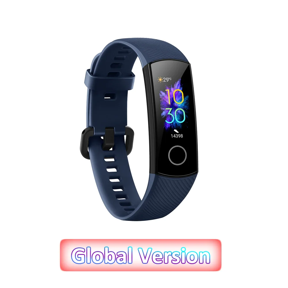 Blue Band 5 Global Versio huawei Honor Band 5 4, умный Браслет, умный браслет, шагомер, сенсорный экран, для плавания, сердечного ритма, сна, монитор - Цвет: Blue Band 5