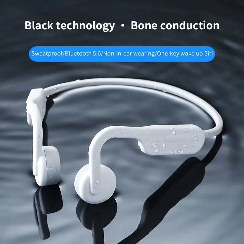 

Newest Truly Bone Conduction Earphone Bluetooth Stereo Headphones with Mic Open Ear Wireless Earbuds Sport Running Headset