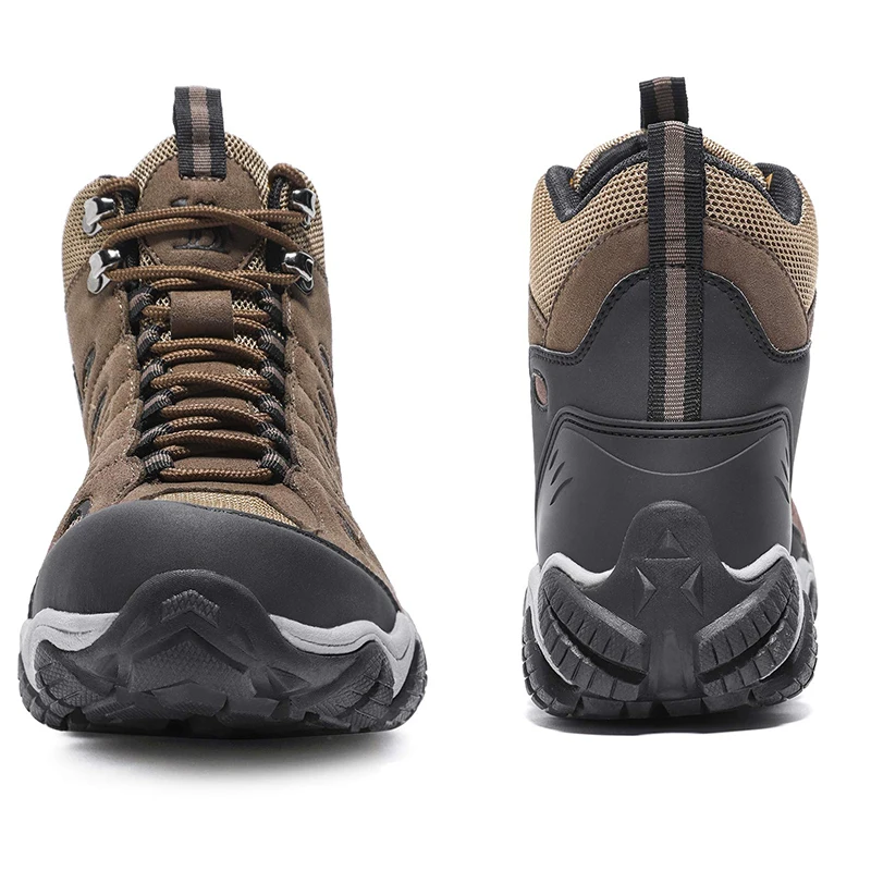 Goldencamel Men's Mid Hiking Shoes Non-Slip Large Size Work Boots Breathable for Outdoor Trekking Walking Trail Backpacking