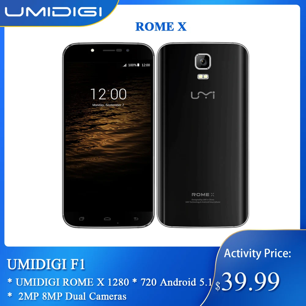 UMIDIGI ROME X 5 &quot2.5D HD 1280*720 Android 1 1G + 8G 2MP 8MP двойная камера Smart Wake Gesture| |