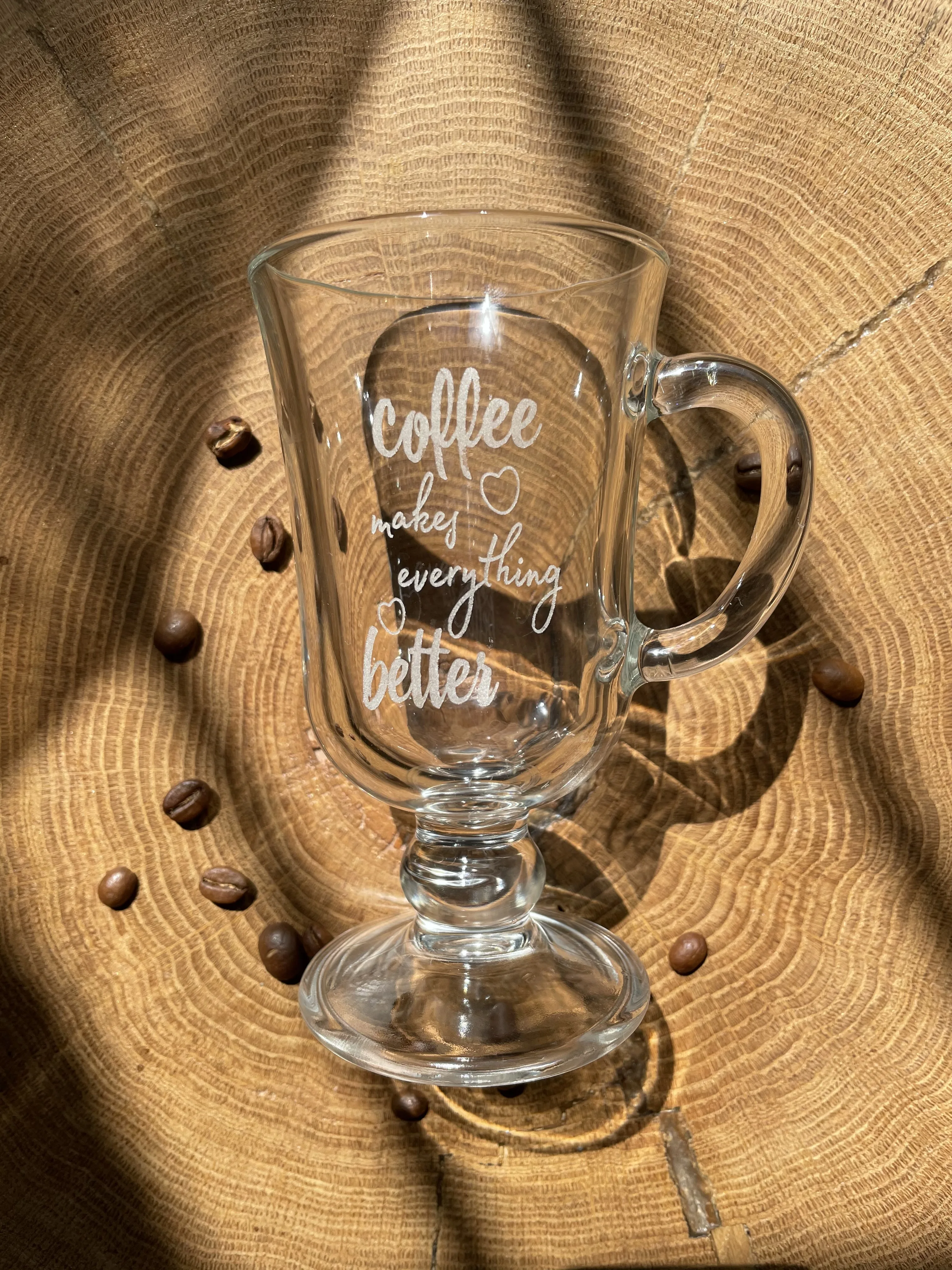 Кружка (чашка) для кофе латте глинтейна &quotCoffee makes everything better &quot|Кофейные чашки и