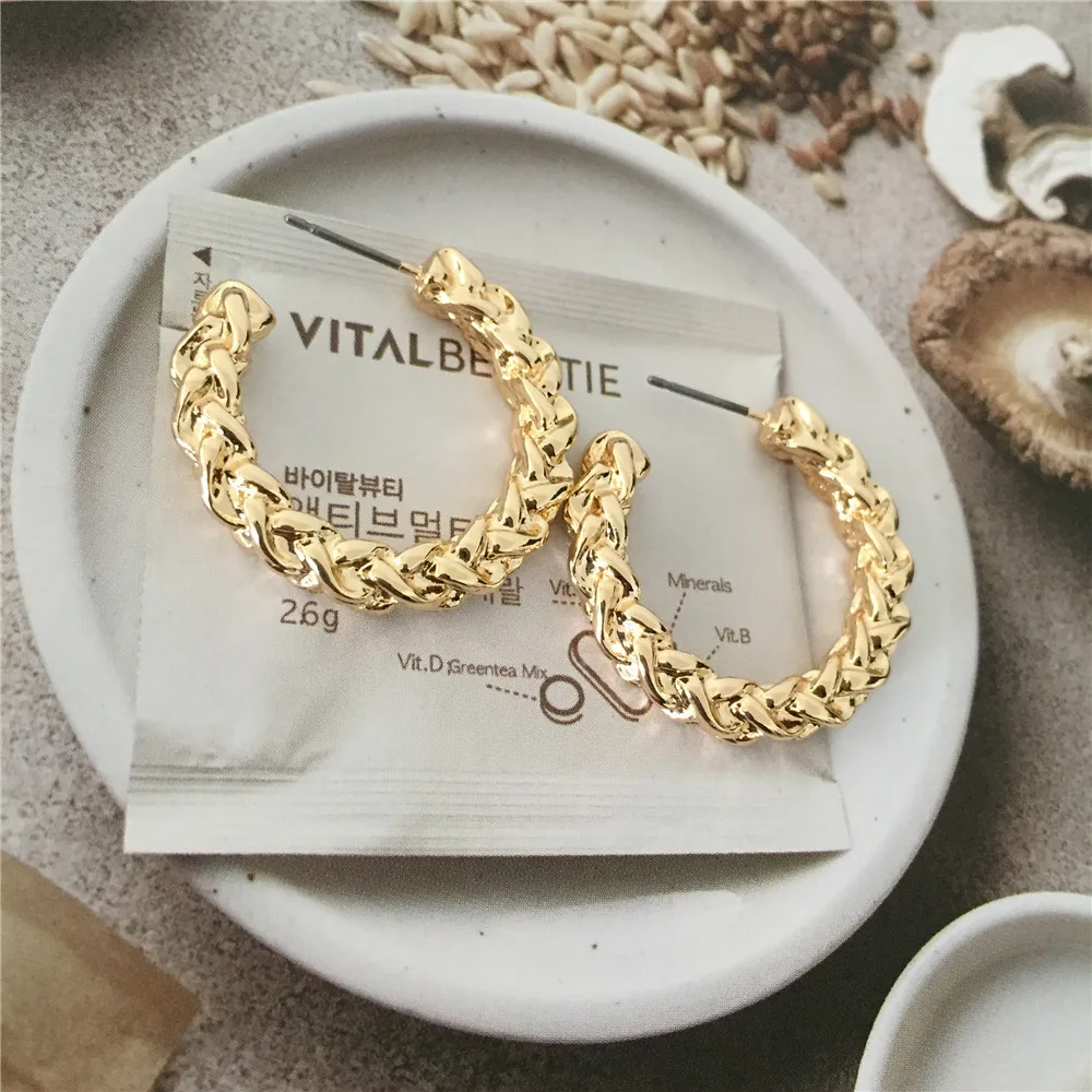 Новое поступление 2020 простые серьги в форме Φ серьги-кольца с золотым покрытием