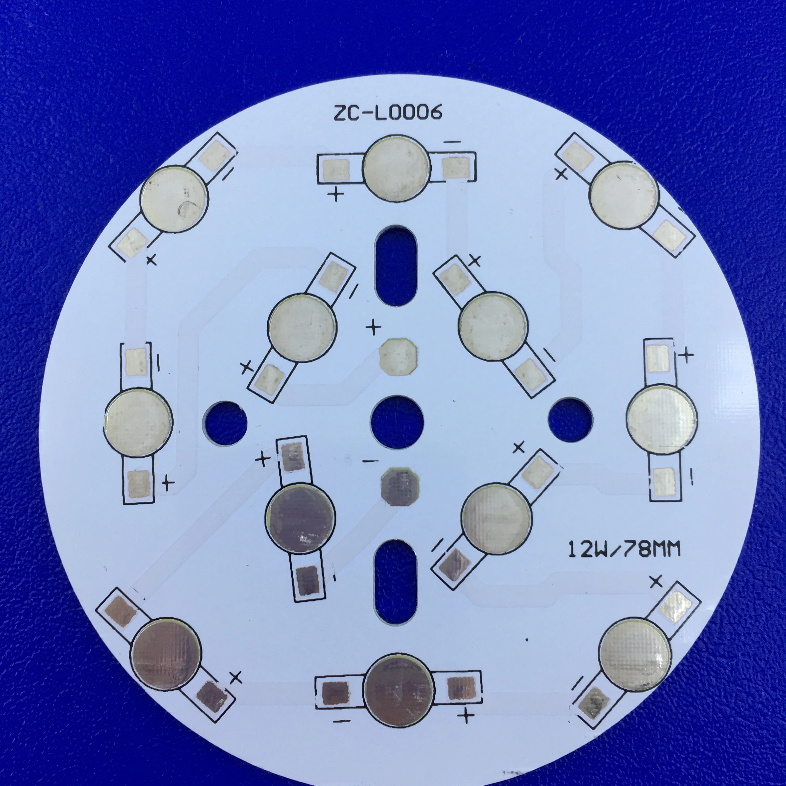 Алюминиевая плата PCB круглая 12 светодиодов d78mm 1 6mm|Светодиодные чипы| |