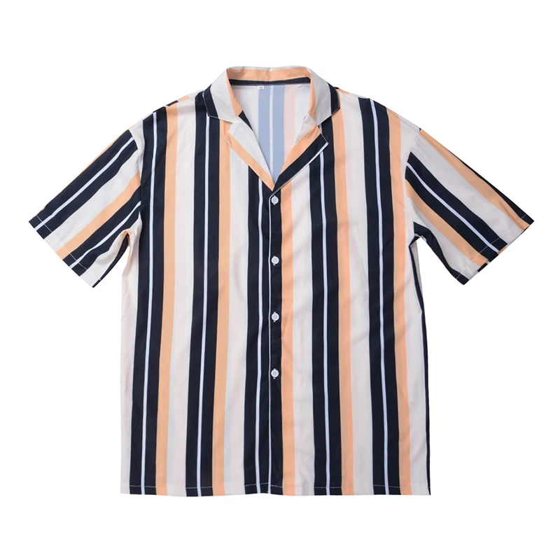 Мужская гавайская блузка с короткими рукавами повседневная свободная