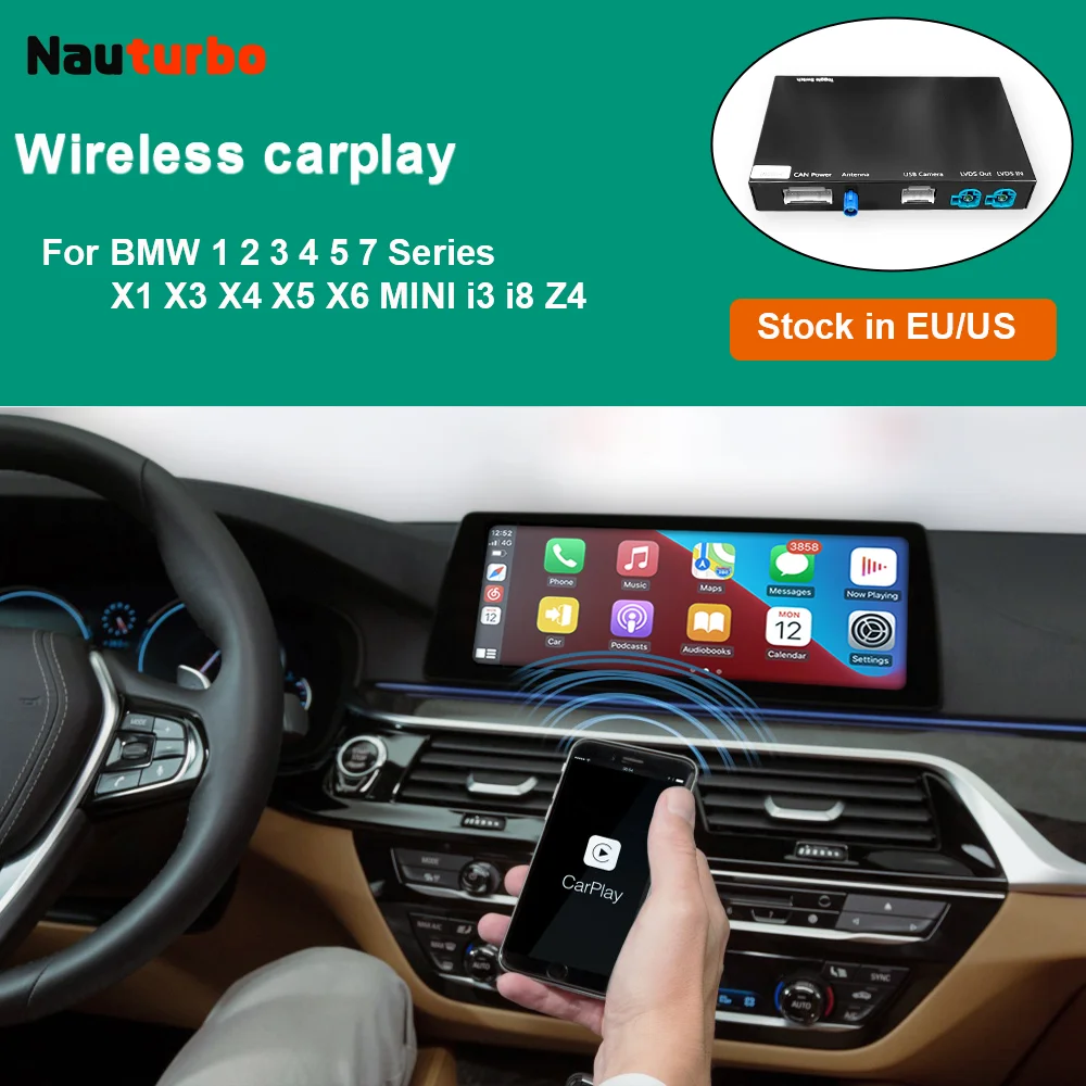 Для BMW NBT/CIC/EVO/CCC 1 2 3 4 5 7 серии E70 F10 X1 X3 F25 F26 F48 MINI X4 X5 X6 F56 F15 беспроводной CarPlay Android
