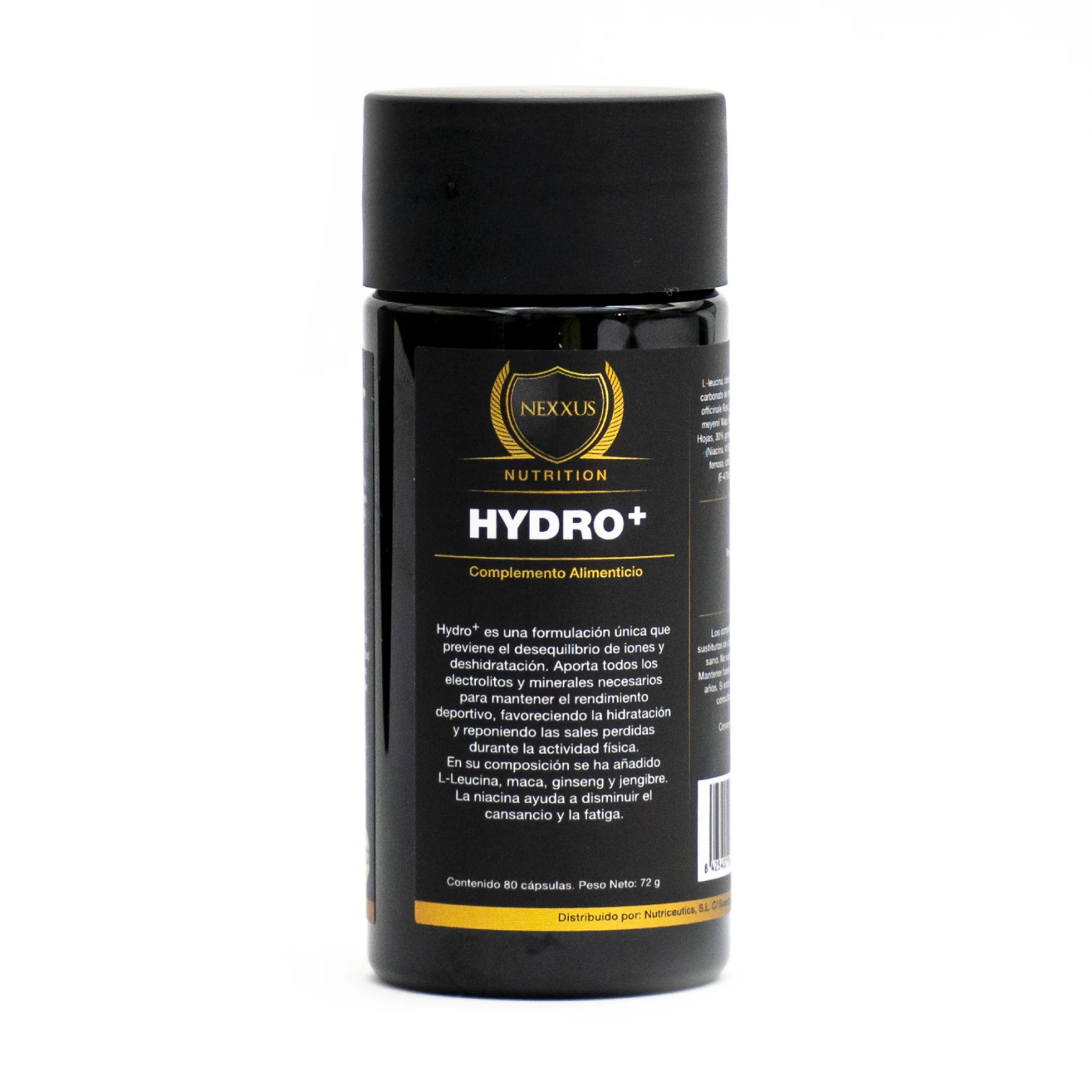 HYDRO + electrolytes and minerals needed for sports performance with l-leucine vitamins Maca Ginseng ginger. |