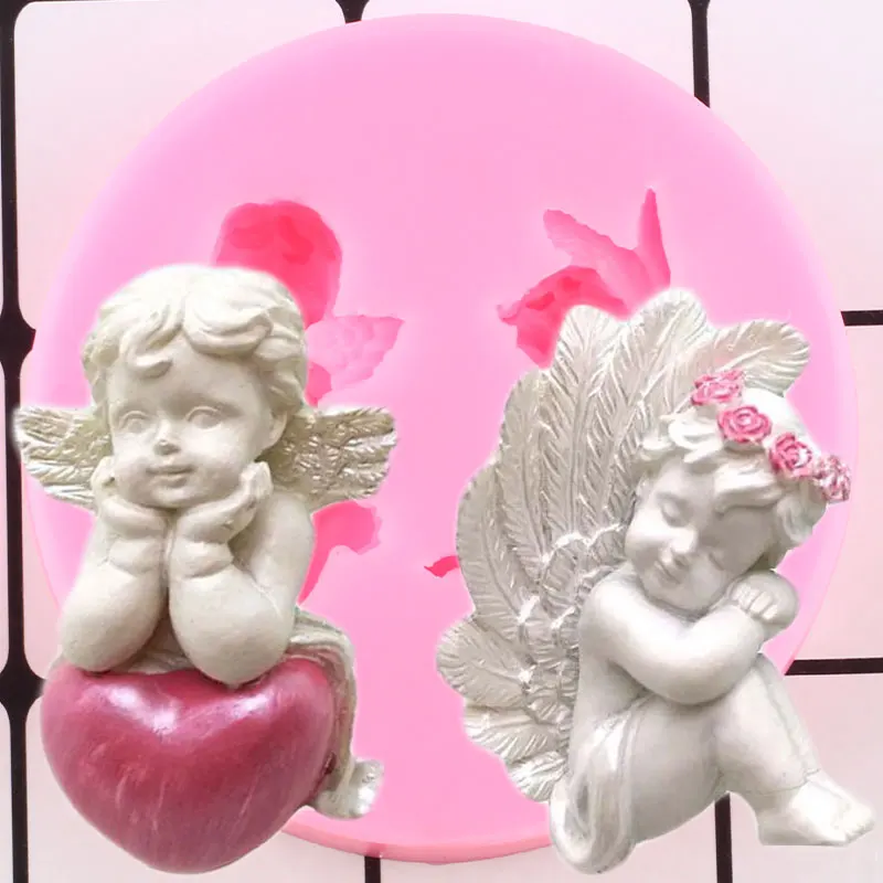 

Cupid маленький ангел, силиконовая помадка, аксессуары для украшения, шоколадные конфеты, десерт, кекс, кухонная форма для выпечки