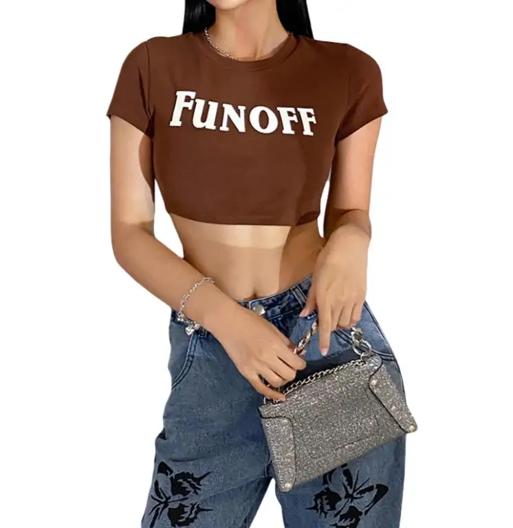 Женская футболка hirigin повседневная облегающая с коротким рукавом и круглым