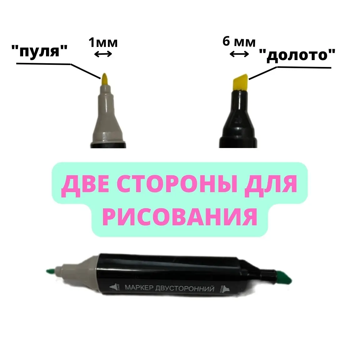 Набор двусторонних маркеров для скетчинга и рисования 48 цветов в сумке
