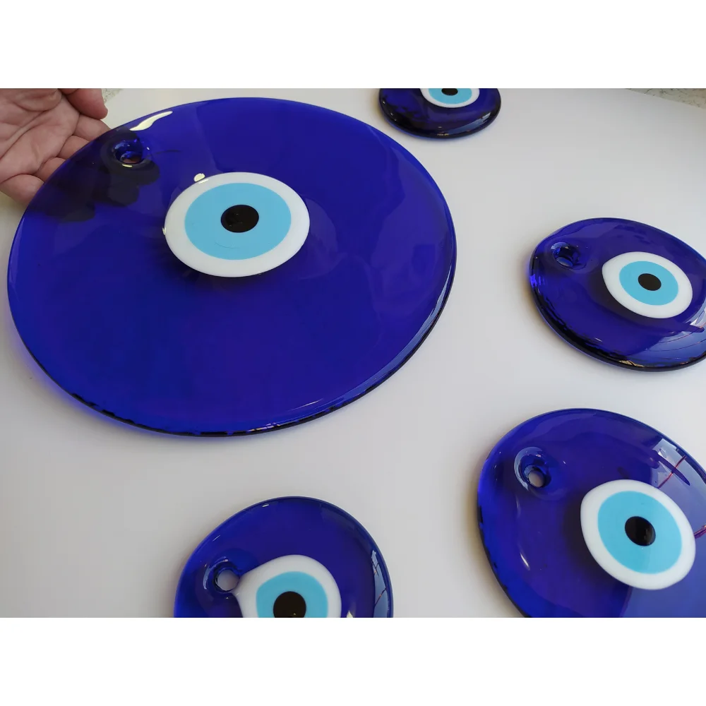 

Decorative Evil Eye Set of 8 Glass Beads Charm Turkish Amulet for Wall Hanging Talisman Room Decor Boho Home Goodluck Pendant