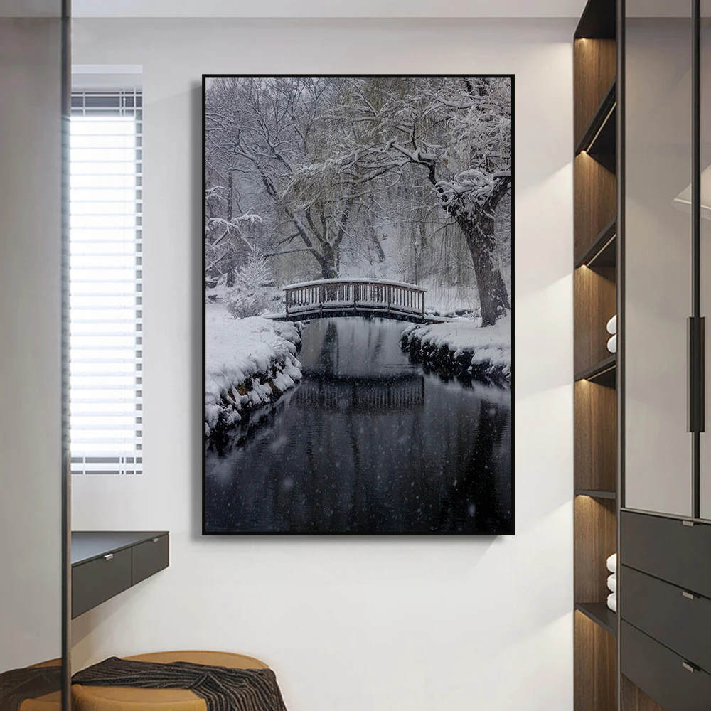 

Winter Snow Poster and Printed Canvas Painting Rime Art Mural Cuadros Picture for Living Room Decor Waterproof Frameless