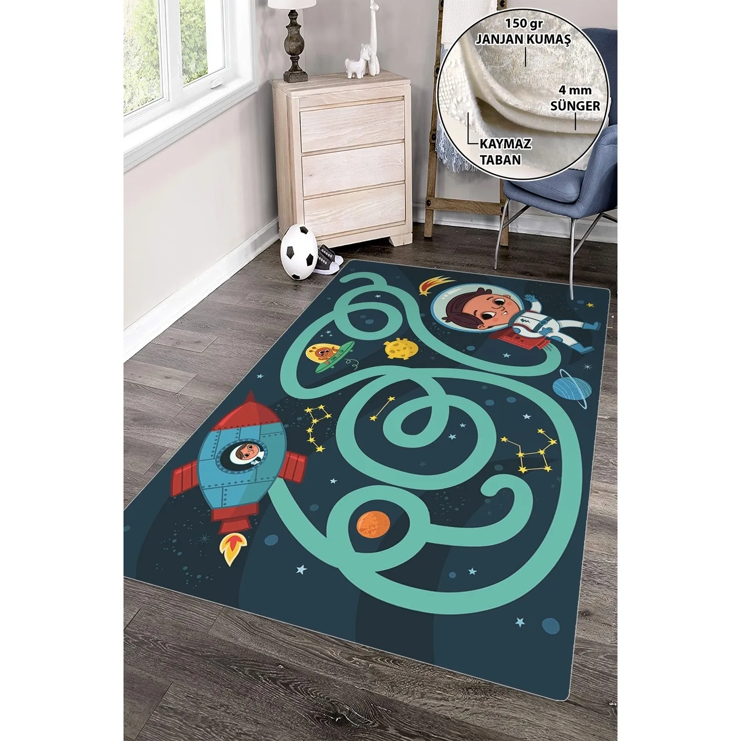 Турецкий качественный детский коврик 80x120 см игровой мягкий декоративный