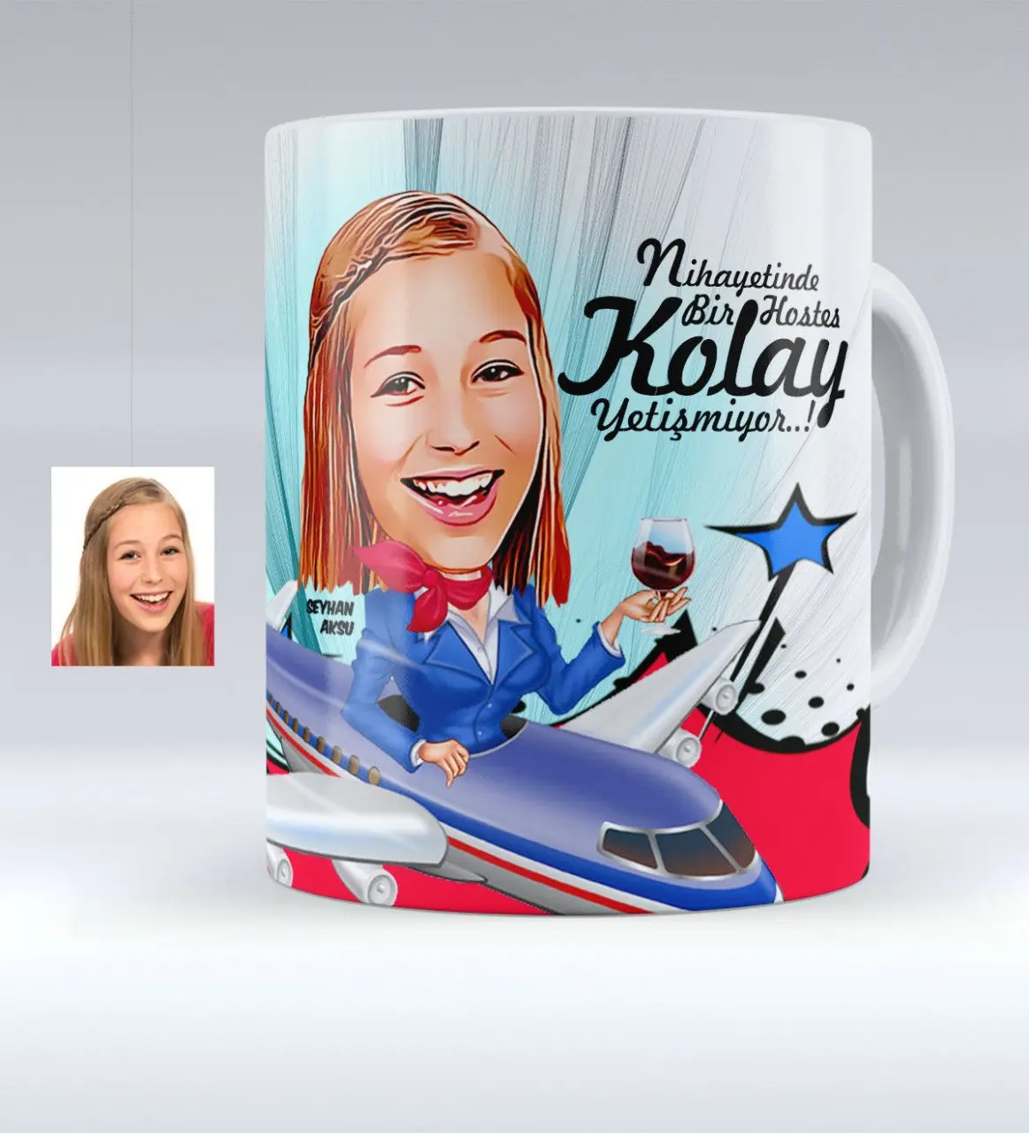 

Personalized Stewardess Caricature Of White Mug cup-1