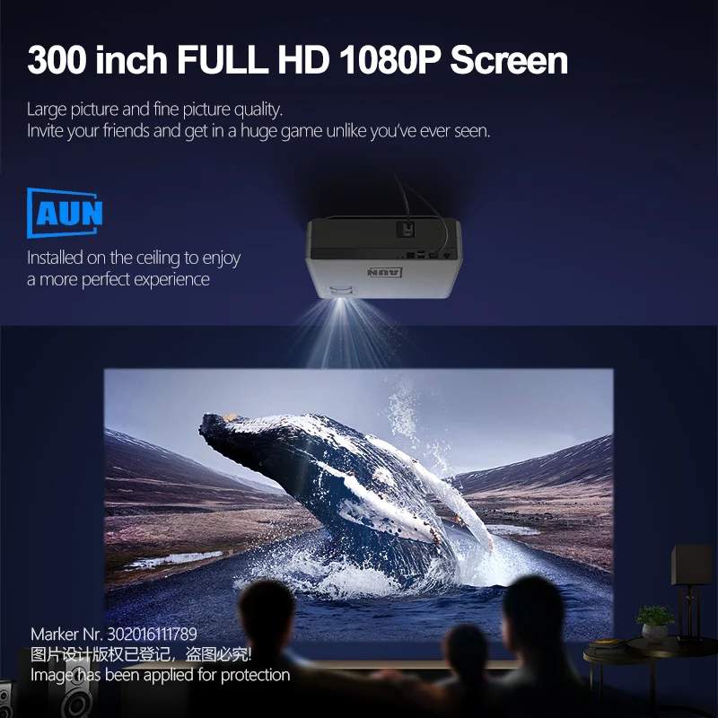 AKEY6 Pro MINI AUN LED Projector 300 inch Theater Android WIFI 4K Video Full HD 1080P Beamer for Home Cinema Phone PS | Электроника