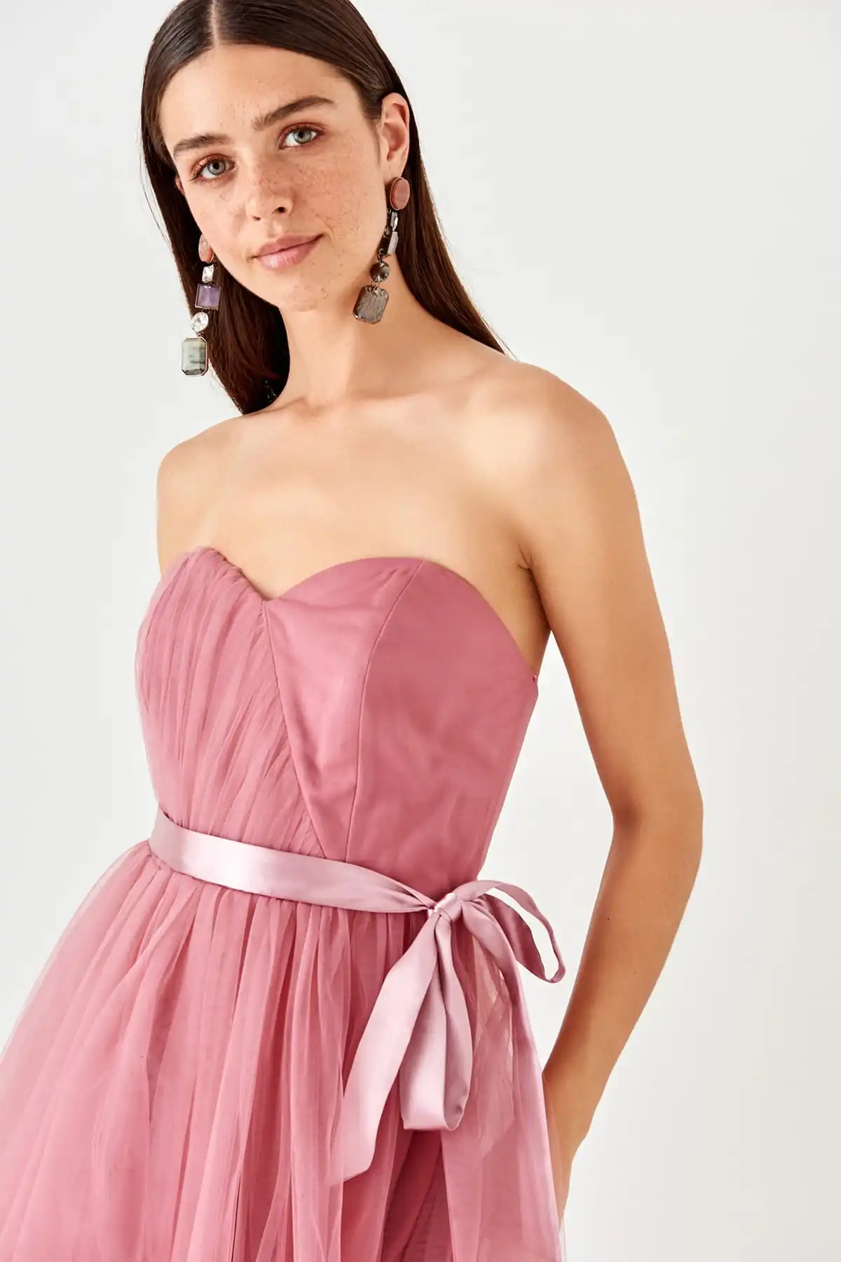 Модное розовое Тюлевое платье TPRSS19UZ0127 | Женская одежда