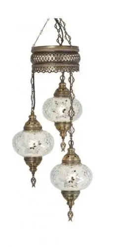 Authentic 3 Piece Ceiling Suspended Chandelier Mosaic Lamp Night Light