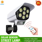 Светодиодный уличный фонарь на солнечной батарее, фонарь с датчиком движения, уличный Точечный светильник, имитация безопасности, муляж камеры, садовая лампа на солнечной батарее