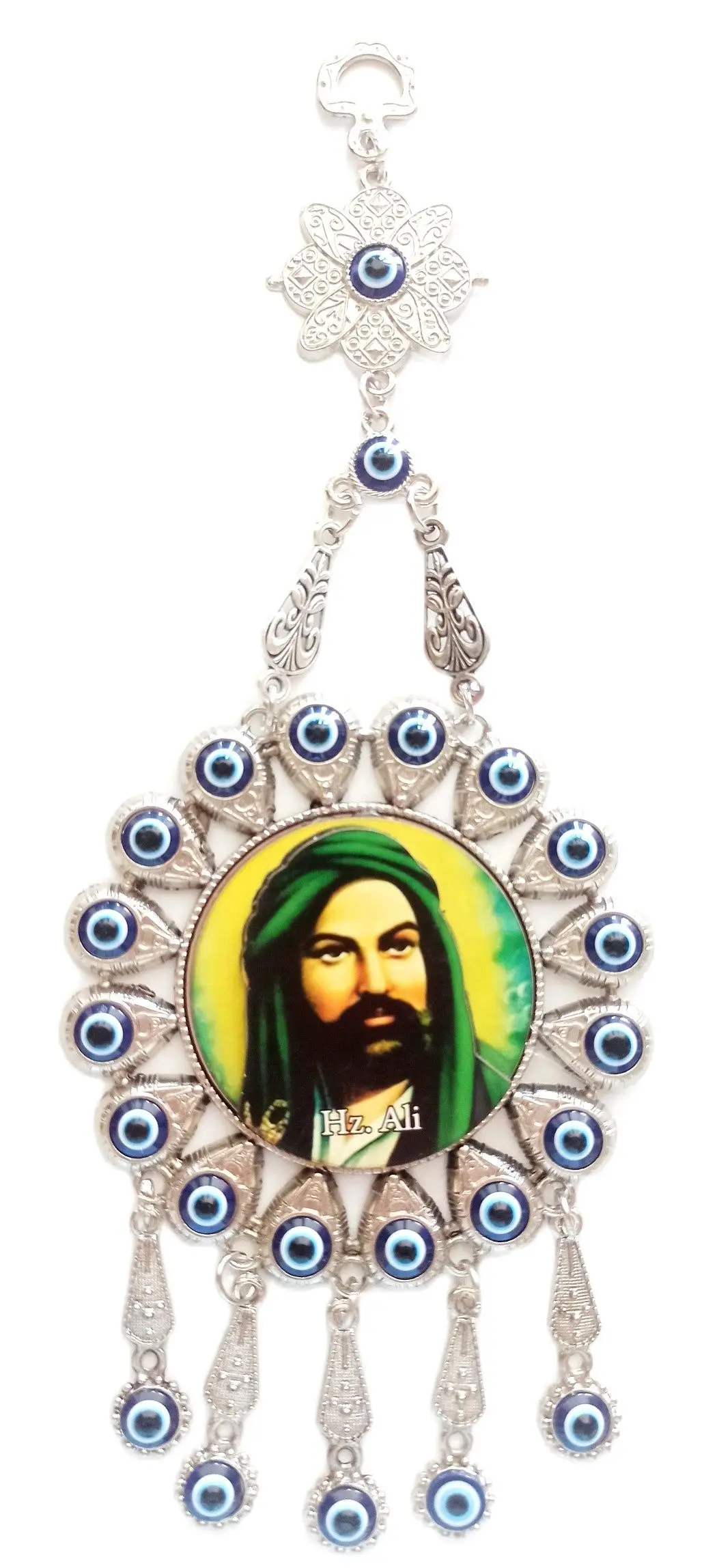 Evil Eye Beads, Picture of Hazrat Ali, Evil Eye Nest Wall Ornament