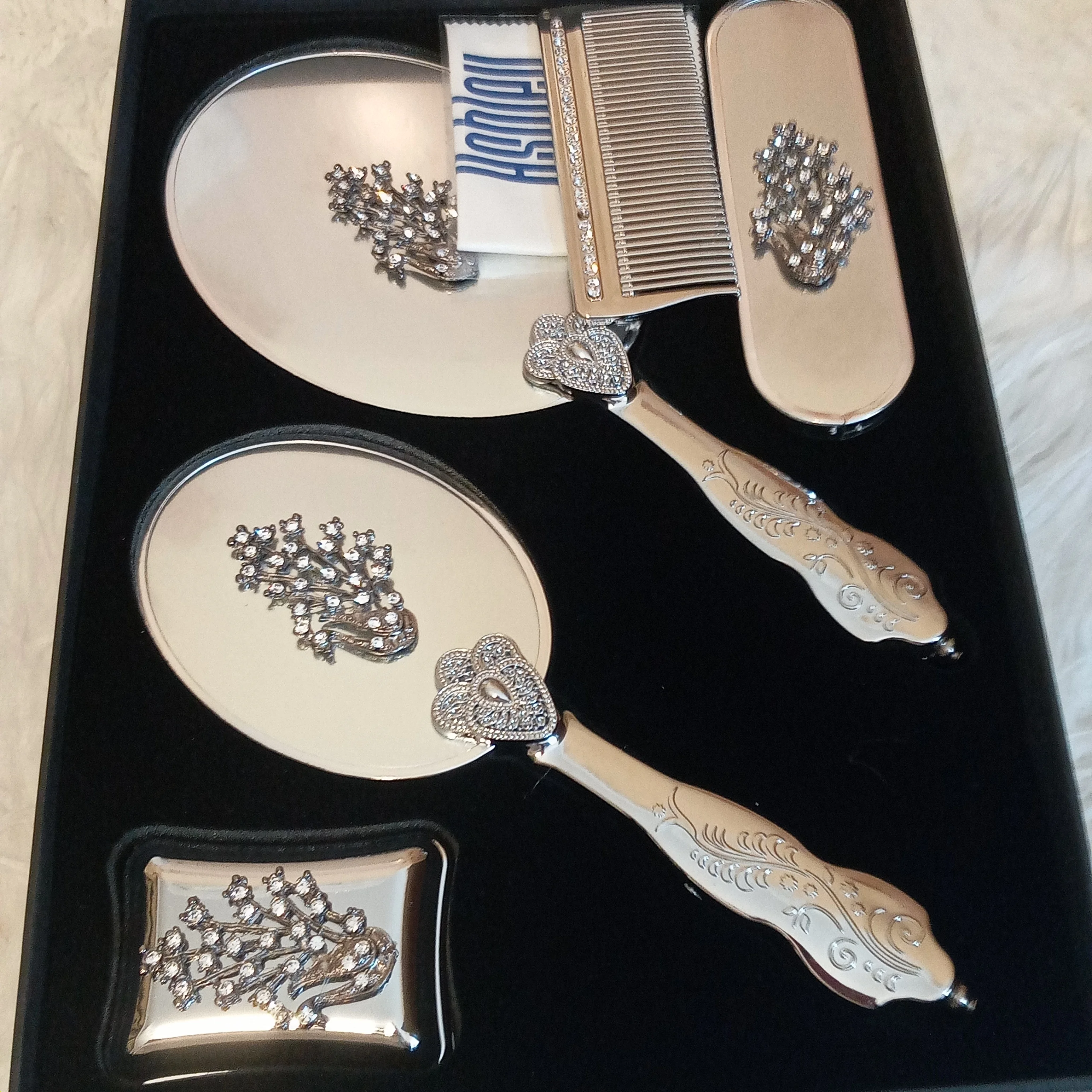 Hair Brush And Mirror Comb Set Personalized Birthday Gift For Her Hair Accessories Cosmetic Mirror Christmas Mom Gift