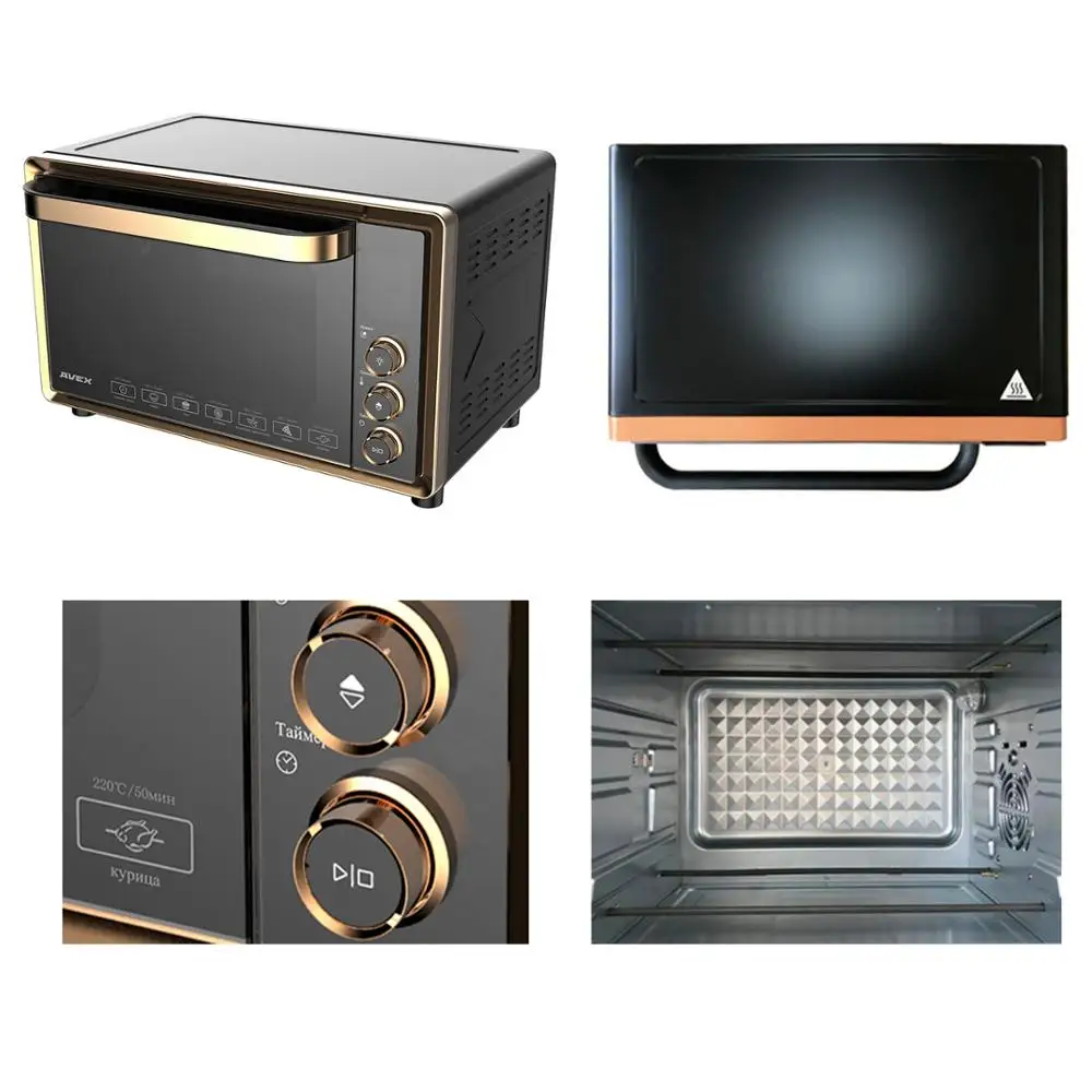 НОВИНКА! 40 литров, Гриль, Конвекция, Духовка AVEX TR 400 GCL LUX, двойное стекло, решетка, ухват, противень, вертел, LED дисплей, автоматические программы, поддон для крошек