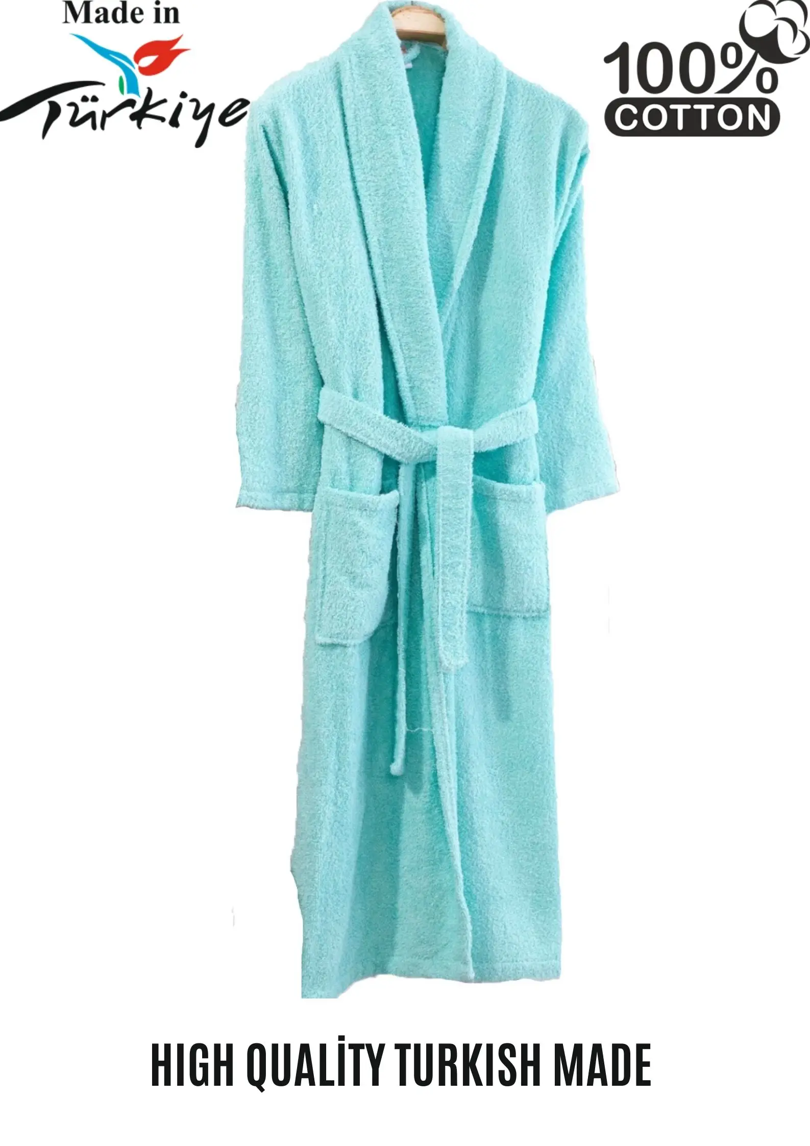 

100% COTTON TURQUOISE BATHROBE