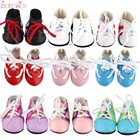 Высота 7 см, обувь для 18-дюймовых американских кукол, ботинки, аксессуары, кроссовки на шнуровке для детей 43 см, новорожденных, Кукол России