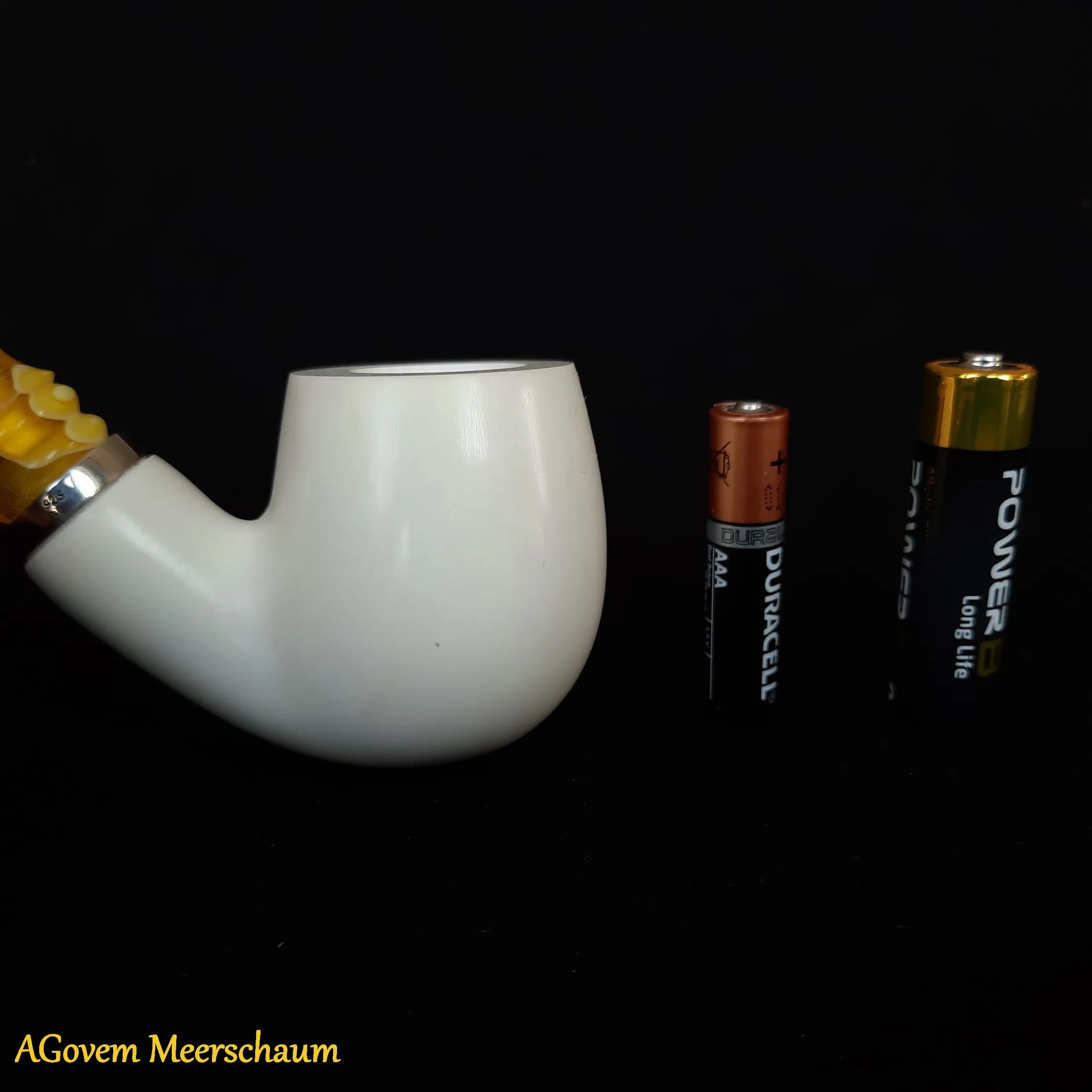 

AGovem Long Block Meerschaum Smoking Tobacco Pipe Corn Cob Briar Wood Bowl Dunhill Antique Vintage Estate Peterson AGM-54