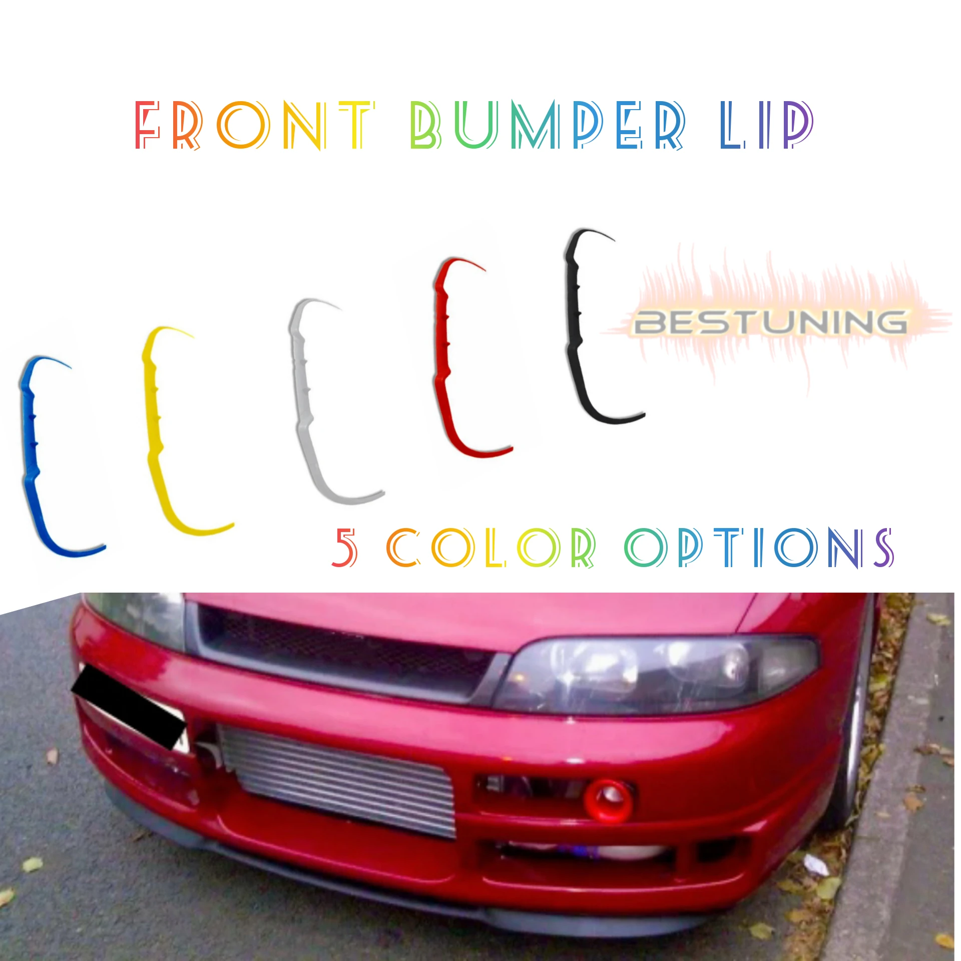 For Nissan Skyline R32 R33 R34 CUPRA R FRONT SPOILER FRONT BUMPER LIP Spoiler universal 3pcs body kit Sports accessory tuning