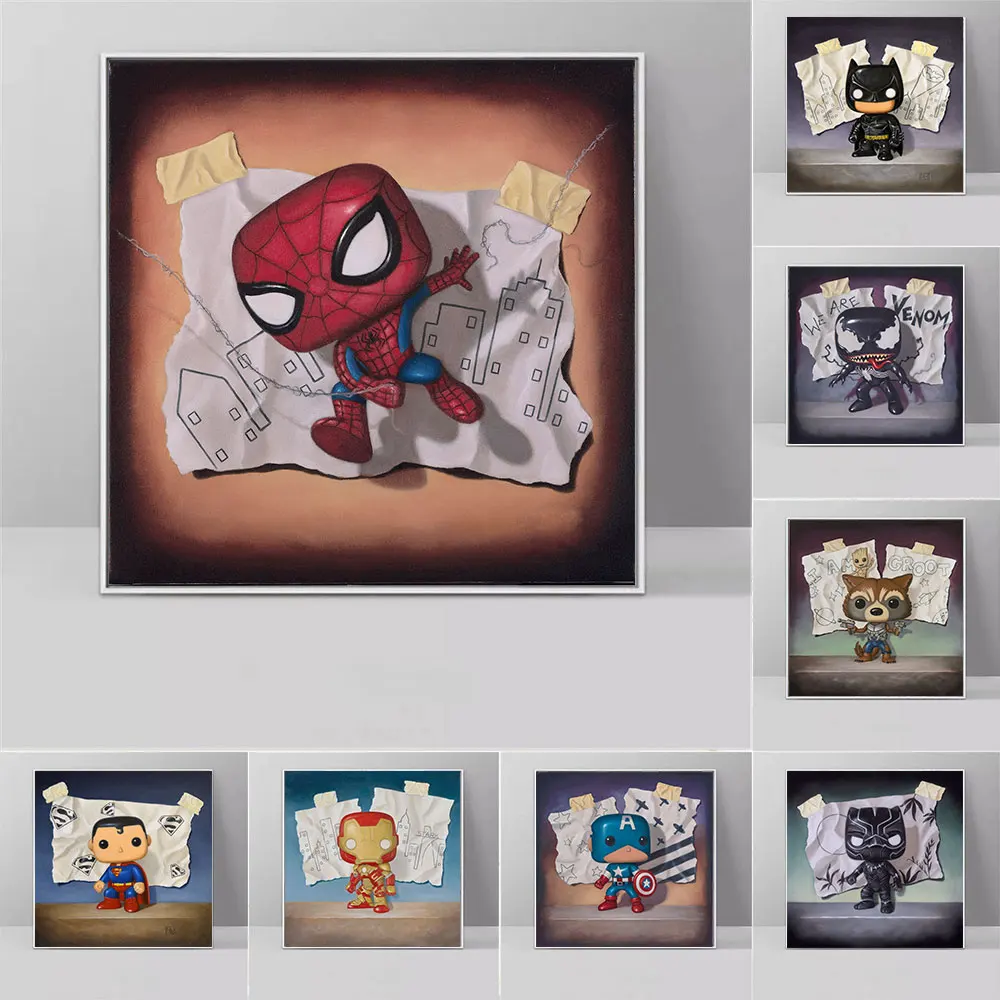 

Marvel Avengers Spiderman Painting On Canvas Poster Wall Art Cartoon Picture For Boys Kidroom Bedroom Home Decor Birthday Gifts