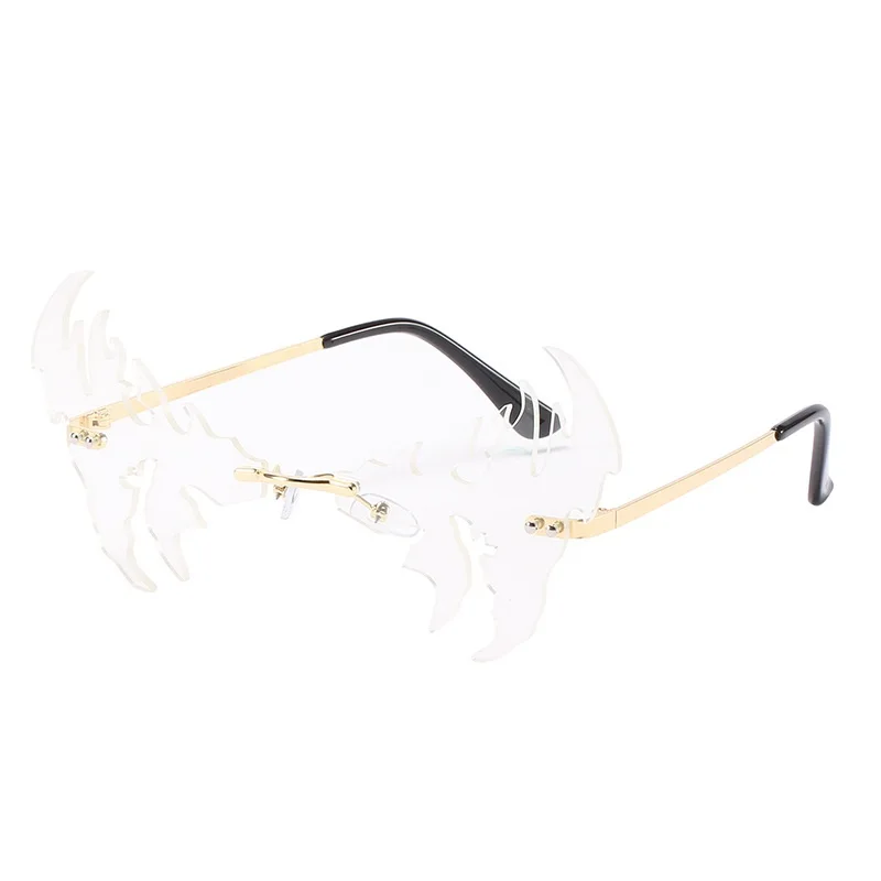 

Funny Sun Glasses Fashion Women Shades Vintage Retro Gafas 2021 Men Brand Sunglass Luxury Designer Glasses Trend Rimless Oculos