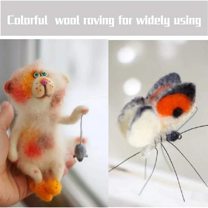 Смеска шерсти шерсть-ровинг 50 г Мериносовая смешанные покрашенного вручную