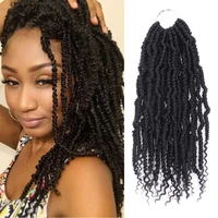 14 inch pre twisted passion twist crochet hair bugblack brown color synthetic pre looped fluffy spring braiding hair for women