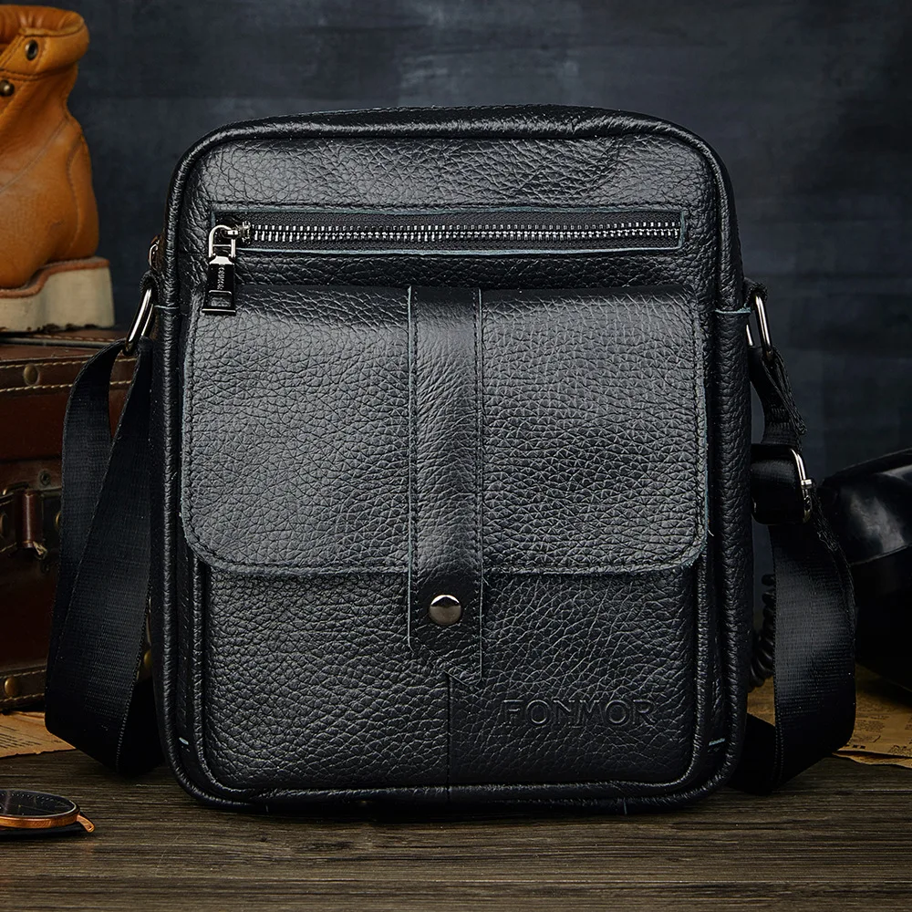

Brand New Genuine Leather Men's Small Shoulder Bag Cross Body Messenger Bags For Men Real Leather Hand bags Male For Business