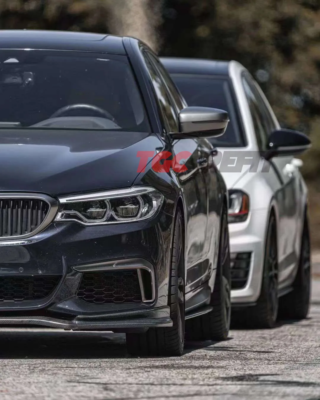 Диффузор для переднего бампера и спойлера из углеродного волокна с фартуками Bmw