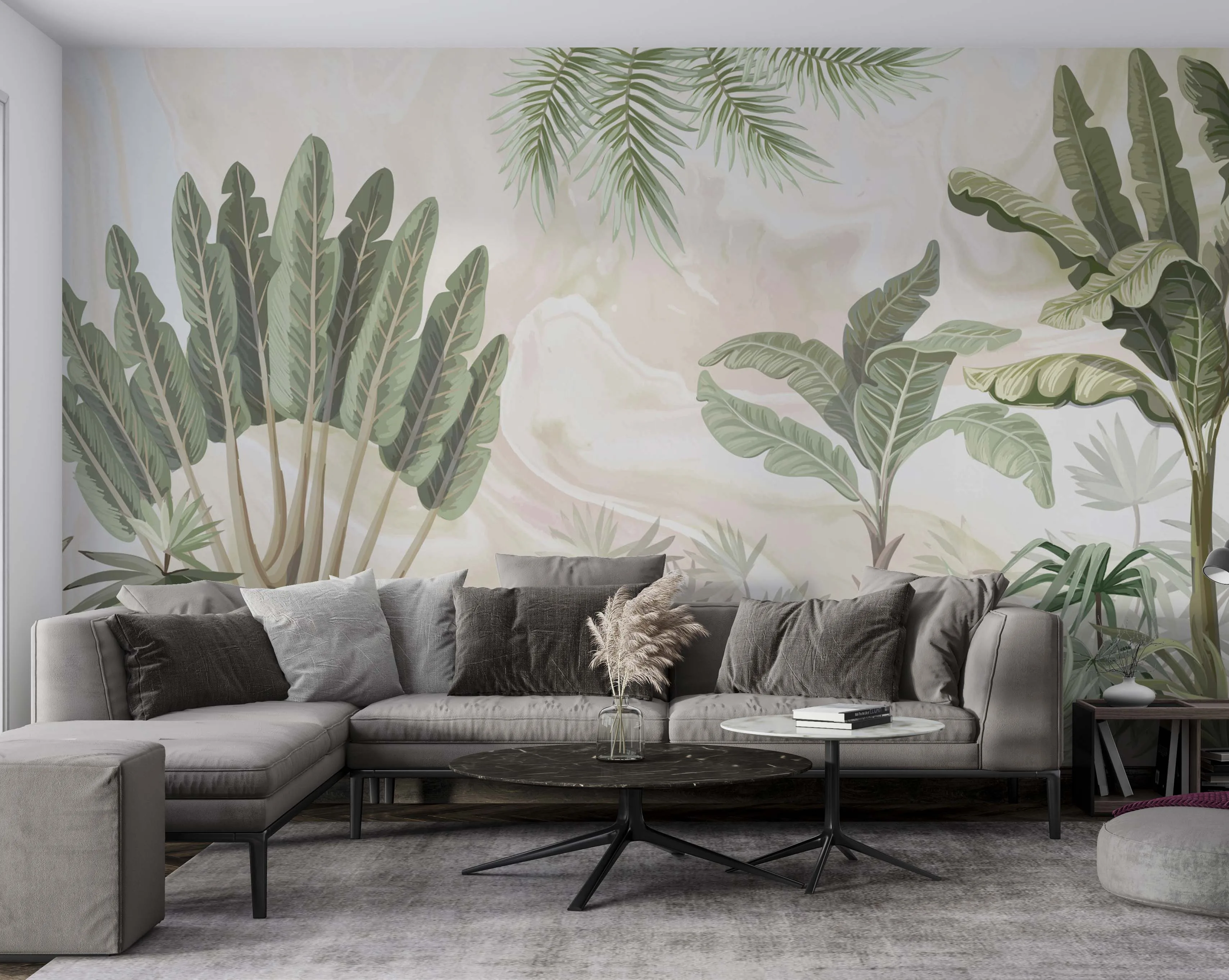 

Living Room Decor- Peel and Stick- Tropical Wallpaper-Home Decor- Wallpaper- Long Leaves Wallpaper- MUR2358