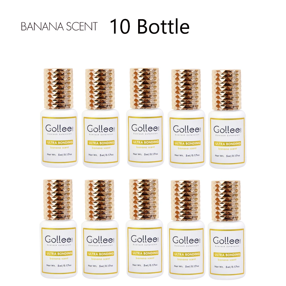 

10 Bottle/Lot Gollee Eyelash Glue Easy Fans Glue Banana Scent Adhesive For Eyelash Extension 1-2s Dropshipping Wholesale Price