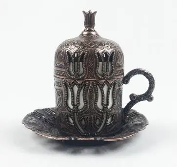 Чашка для кофе по турецки фарфор эспрессо чашка металлический держатель блюдце и