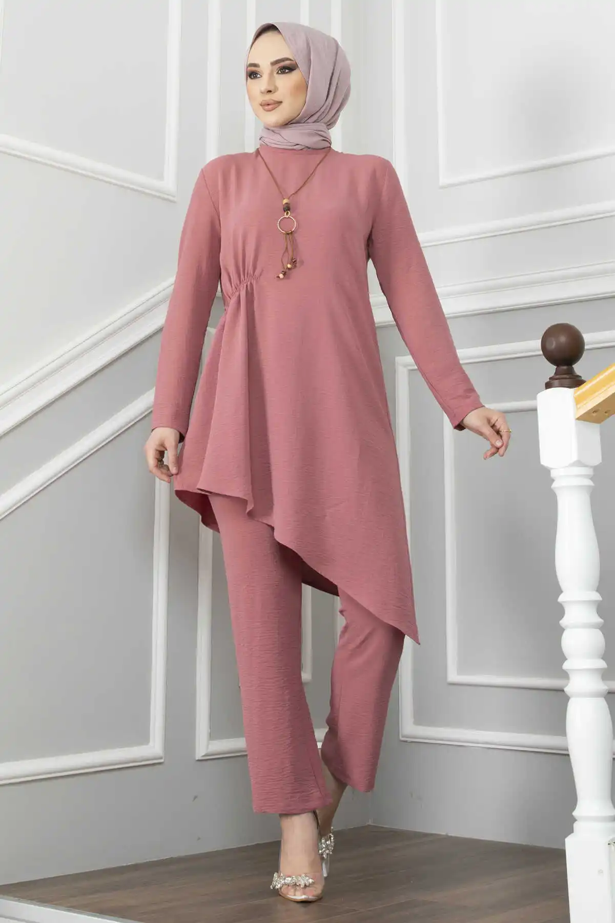 Комплект асимметричного кроя для мусульманской женщины, скромная одежда Рамадан 2022, Дубай, абайя, турецкие платья, халат, Арабский кафтан, м...