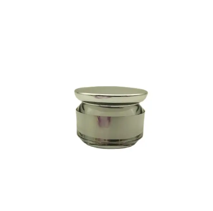 10 г Блестящая Серебристая/Золотистая пластиковая Акриловая банка для крема