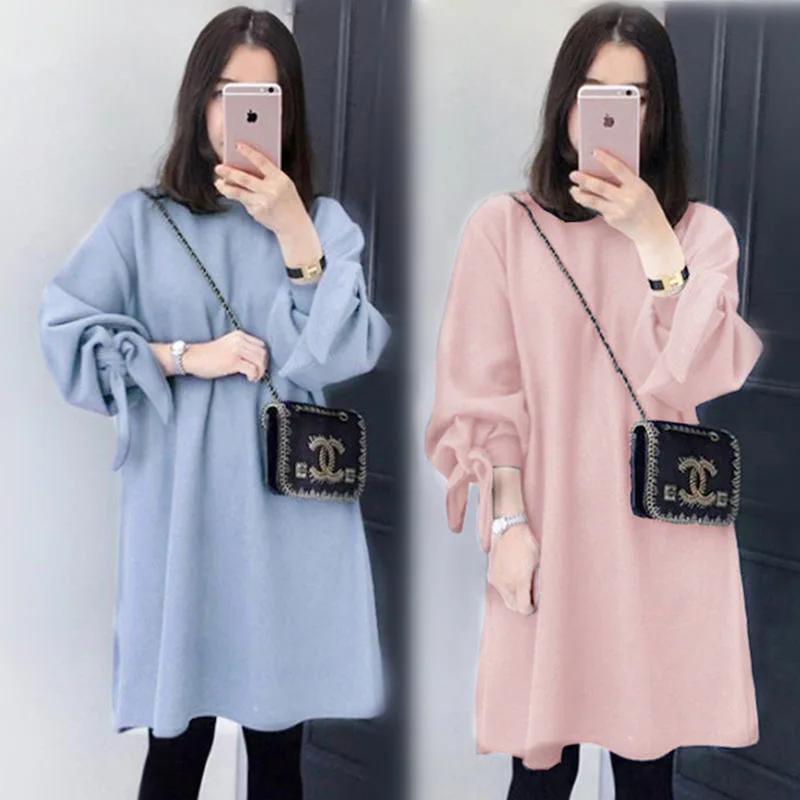 

Large Big Plus Size Loose Women Clothes Autumn Outfits Long Sleeve Hoody Ladies Oversized Hoodies Pregnant Women's Sweater Skirt