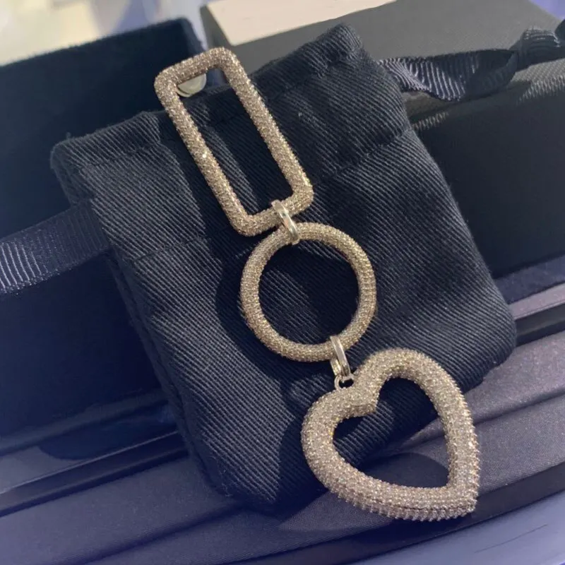 

Kakany Stylish 1:1 Silver Unique Rectangular Round And Heart-shaped Micro Zirconia Earrings, Suitable For Women's Accessories