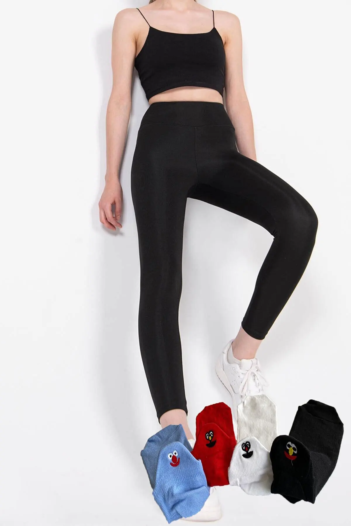 

Yoga leggings shiny disco 4 PCs cute socks colorful new season 2022 sport casual flexible high quality young pants healthy