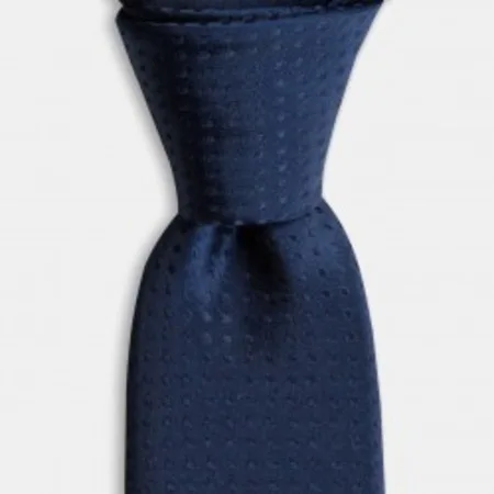 

Navy blue self-colored print silk tie 67825629